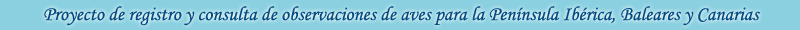 Proyecto  de  registro  y  consulta  de  observaciones  de  aves  de  la  Pen�nsula  Ib�rica,  Baleares  y Canarias